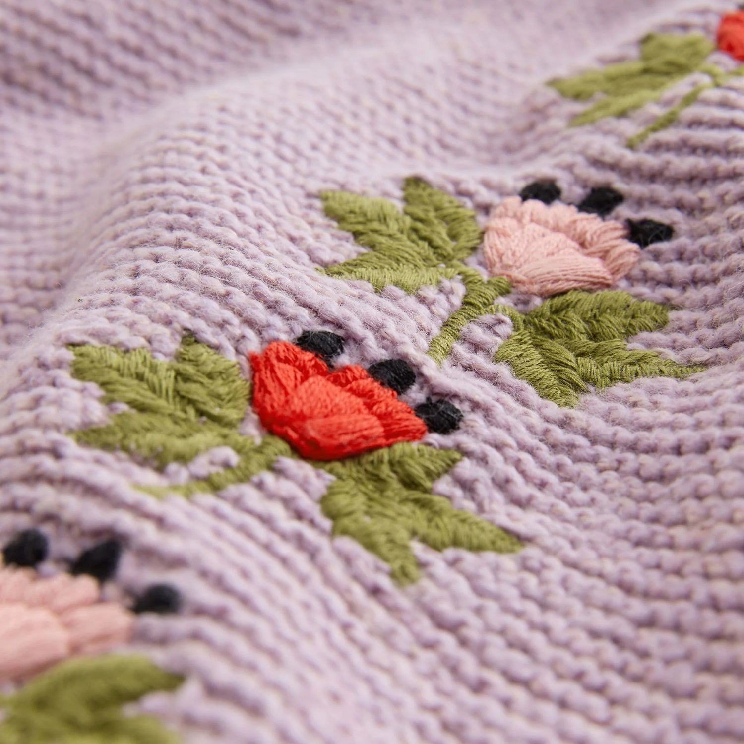 フローラル ケーブル カーディガン