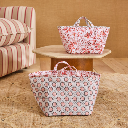 キルテッド ストレージ 2個セット Posey spot / Mystery Floral　Pink