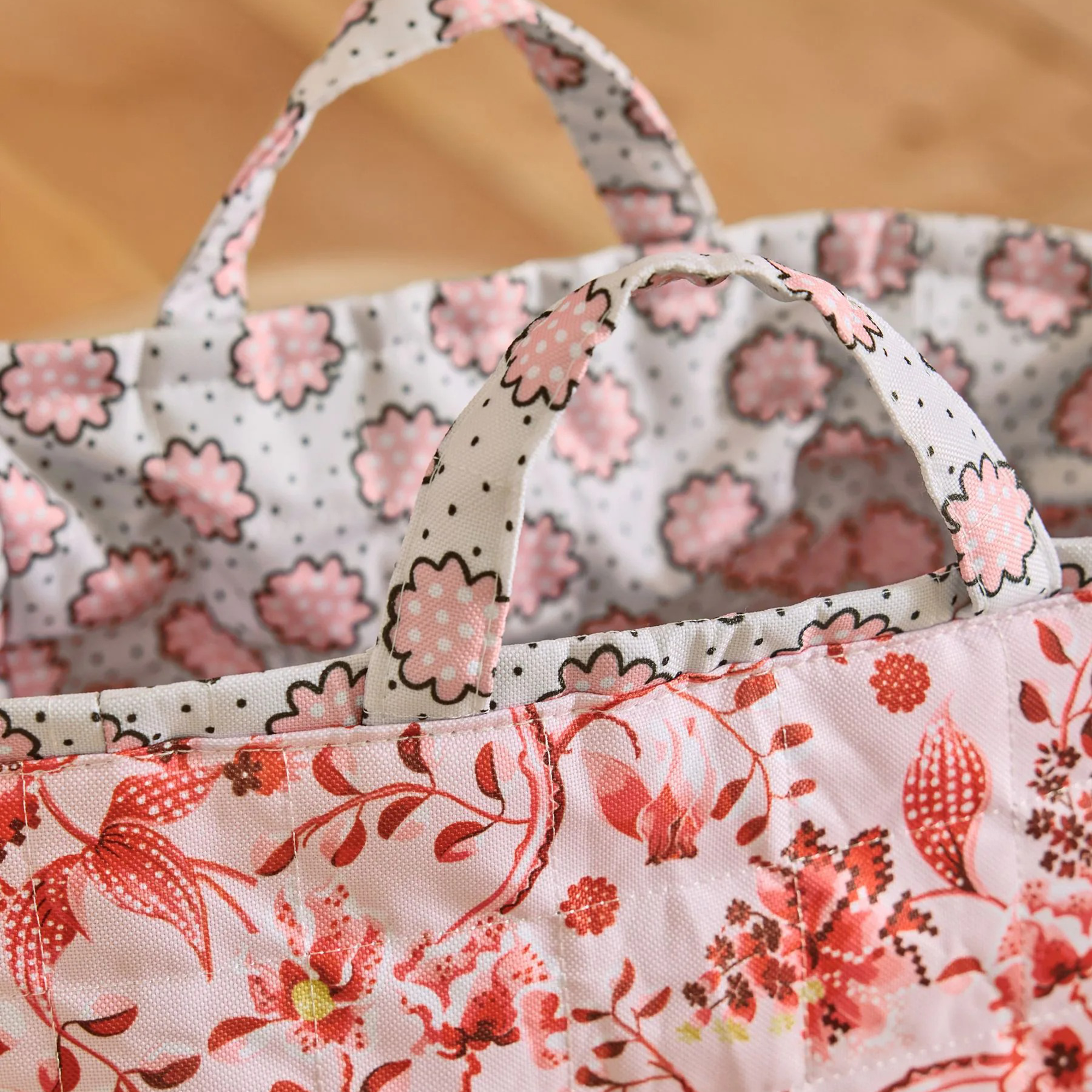 キルテッド ストレージ 2個セット Posey spot / Mystery Floral　Pink