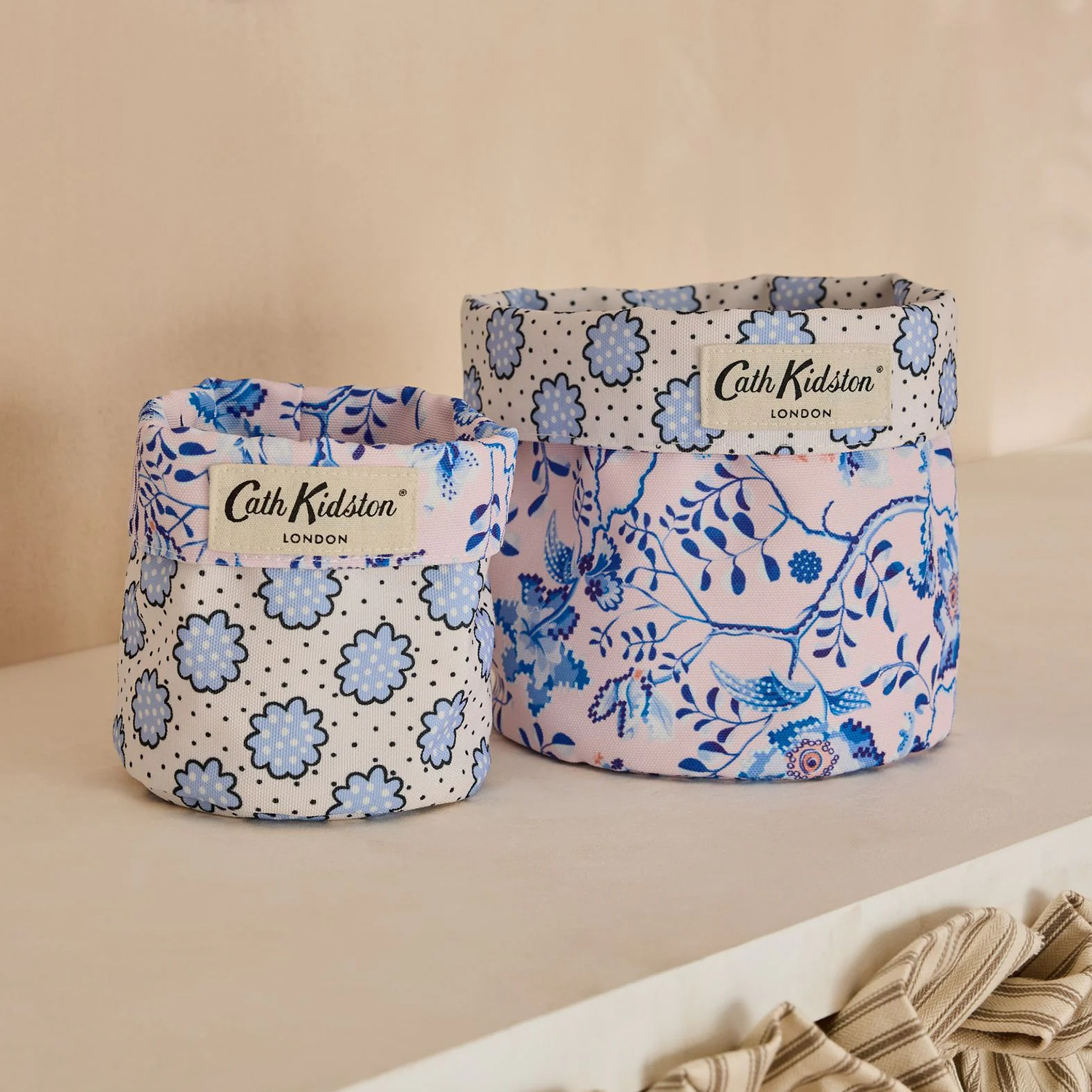 リバーシブル ストレージ 2個セット Posey spot / Mystery Floral　Blue