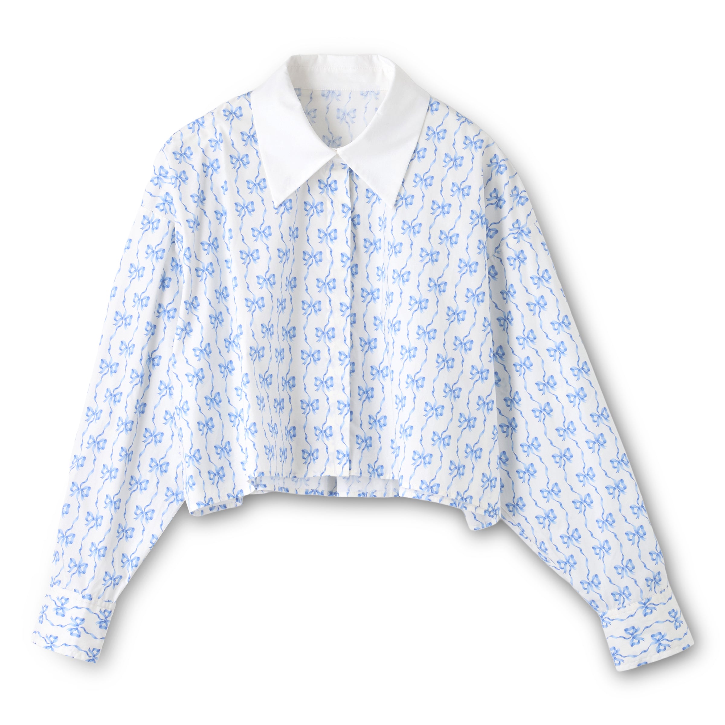 キャスキッドソン　ショート丈ビッグシャツ　Ribbon Bow Sax ショート丈ビッグシャツ | Cath Kidston 日本公式オンラインストア